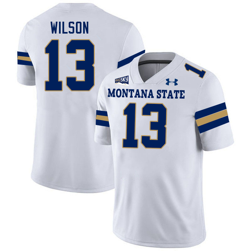 Men #13 Chance Wilson Montana State Bobcats Jerseys Football Stitched-White